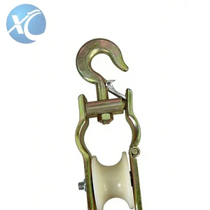 Custom Straight Type Suspension Dual-purpose Cable Reel Multi-functional Lifting Pulley Cable Roller for Laying Cables