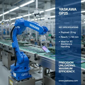 High-volume Handling and Packaging Robot Arm Yaskawa GP25 Automated Manufacturing Robot System Yaskawa Robot CNC Tending Welding