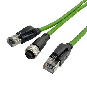 Custom Industrial Ethernet Cable M12 Industrial Aviation RJ45 Docking Connector Network Coding Ethernet Cable IP67 Protection