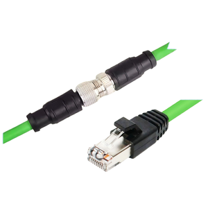 Eight-core X-type M12 RJ45 Double-shielded Waterproof Industrial Network Sensor Cable for Factory Automation Process Control