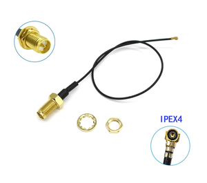 RF Coaxial RP-SMA ST Jack Waterproof MHF4L 50ohm Gold Plated Solid Copper Conductor Cable Assembly 200mm Data Communi... IATF 16