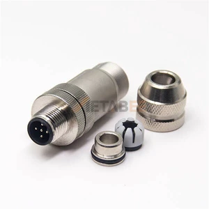 M12 A-code Connector Crimp M12-connector Male Female Locking Sensor Straight Angle Ip67 Circular D Code 4 5 Pin