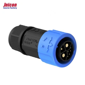 Jnicon 2+1+5 IP67 Electrical Waterproof 6 8 Pins M23 Power Signal Straight Female Plug Servo Motor Male Ebike Battery Connectors
