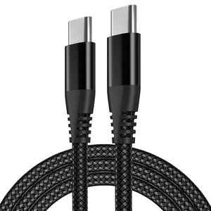 PD100W 20V 5A Type-C Data Cable Nylon Braiding Aluminum Alloy USB-C to USB-C Fast Charging Cable for Android Phones & Cameras