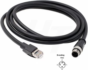 M12 4pin to RJ45 23awg Full Copper Industrial Ethernet Sensor Cable Superflex Communication Cables
