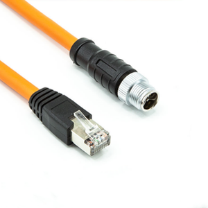 Custom M12 to RJ45 Cable Cat7 Ten Gigabit High Flexible Drag Chain 4 Core 8 Core ADX Type Coded Industrial Camera Sensor Cable