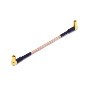 SSMB Right Angle Female to SSMB Right Angle Female Cable Assembly with Brown FEP Jacket RG316 Coaxial Cable