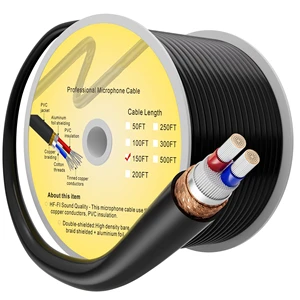 21 Gauge OFC 300 Feet Audio Cable Heavy-Duty Spiral Copper Braided Shielding with 3.5mm Connector Tinned Copper Speaker Wire