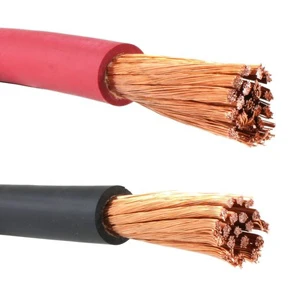 Factory Wholesale Black and Red 1/0 AWG Pure Copper Battery Cable