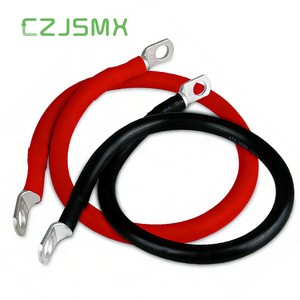 Battery Cable 2AWG Gauge Pure Copper Battery Inverter Cables with 3/8 in Lugs Power Inverter Wire Set for Energy Storage