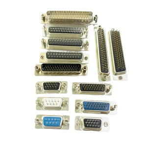 Original Brand D-type High-density Connector Assembly Vertically Panel Mounted Tray Packaging for Industrial Equipment Servo