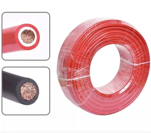 Black Leather RV 35 70 square Multi Strand Copper Core Flexible Connection Car Battery Cable