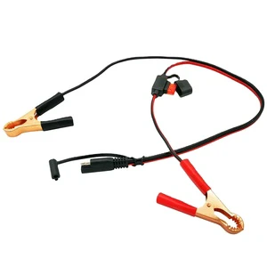 SAE Battery Cable with Fuse 2 Pin SAE Plug to Alligator Clip Cable for Battery Fireproof Cable Jacket SPT-1
