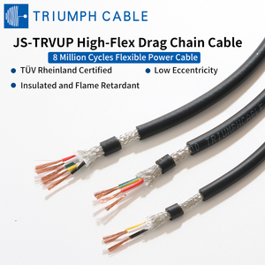 Customized According to Drawings PVC/PUR Tinned Copper Mesh Braided Shield Drag Chain Cable Multi-core Electrical Control Cable