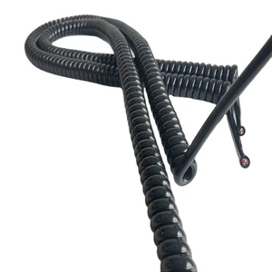 OEM Factory KaiMei RVUT 2-9 Core Copper PVC/PUR Insulated PU Jacket Abrasion Resistant Spring Wire Coiled Spiral Cable -40 +85