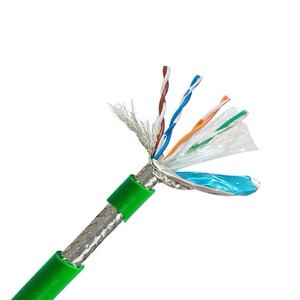 Industrial Cat6 Ethernet Cable Double Shielded SFTP High Flex Drag Chain Network Cord Gigabit RJ45 Green Oil Wear Resistant High
