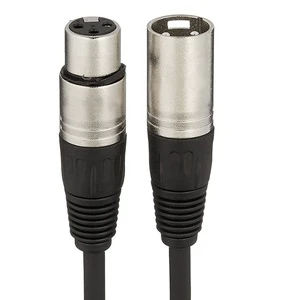 Hotion High Quality 3 Pin Male-Female XLR Microphone Cable for Speaker OFC Conductors 6MM PVC Jacket Black