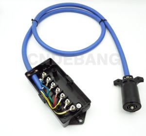 Wholesale Weatherproof 7 Way Trailer Plug Connector Extension Cord Wire Harness Cable with Heavy Duty RV Junction Box