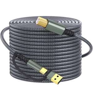 2-in-1 High-Speed Nylon USB A/C USB-B Cable Braid Shielding MIDI Cord for HP for Canon Dell for Epson Brother for Samsung