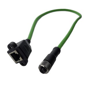 M12Connector A-Code Industrial Profinet Ethernet Shielded IP67 Cable Assembly High Flexibility Cat6 Used in Industrial Equipment