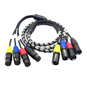 Professional XLR 4-Channel PVC Audio Signal Cable 12m for Car Speaker Stage Lighting Microphone Connection Broadcasting