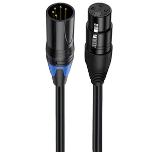 Xlr Male 3 Pin to Female 5 Pin Audio Cable for Microphone DMX Stage Light Turnaround Etc