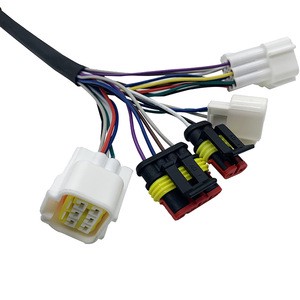 Custom 12-Pin Agricultural & Computer Use PTFE Insulated Copper Core IP66 Wiring Harness Set with Adapter Extension Cables