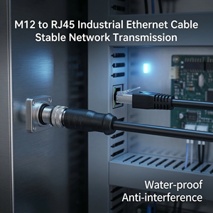 High Quality M12 to RJ45 Industrial Ethernet Cable Shielded Waterproof for Equipment Connection