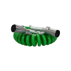 Heavy Duty 15FT 7 Core ABS Green Trailer Spiral Cable 4/12+2/10+1/8 AWG Cable Trailer Safety Cable Requirements