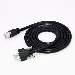 3m 5m Cat5e Cat6 RJ45 Industrial Camera Ethernet Cable with Locking Screw