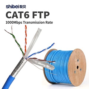 Industrial 305m Pull Box CAT6 FTP Cable Cross Frame Foil Shielded Internet LAN Cord for Smart Home Cat 6 Ethernet Cable