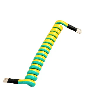 Yellow-green Two-color Spring Marine Ground Cable With O-type Terminal Copper Conductor PVC Insulation TPU Jacket 1*10mm2