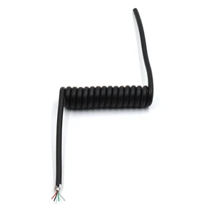 TPU Spring Coiled Cable 4C/5C Spiral Electrical Wire Manufacturer Customizable Core Count