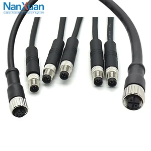 Assembly Cable Wire Industrial Automation Cord Power Cable M12 L-Code Male to Female 4 Pin Cable Wire Harness