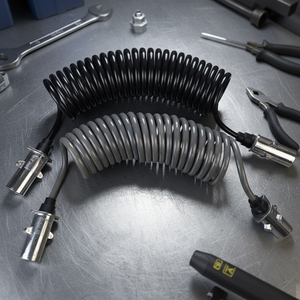 Custom 7 Pin Trailer Connector ABS EBS 24V Trailer Power Cord Spiral Coiled Wire Cable with Plug