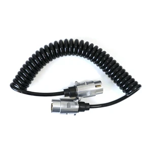Heavy Duty Trailer Spiral Cable With Cable Car End Connect 12v Auto Trailer Connector Plugs