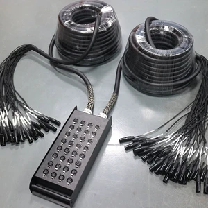 32 Channel Audio Snake Cable with Stage Box, Multicore XLR Cable for Live Sound, Studio and Concert Applications
