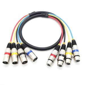 Factory-direct Sale Rainbow 4-channel XLR Male-to-female Full-function PVC Cable for Stage Lighting Audio Control Available