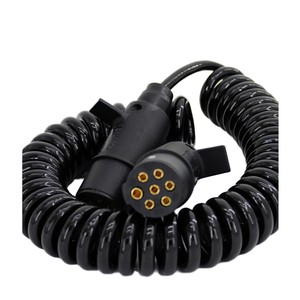 New High-quality Seven Core 7 Pin Spiral Extension Cord Electrical Cable Assembly Trailer Truck Factory Price ABS Trailer Cables