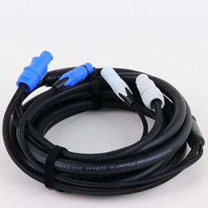 PowerCon and DMX Extension Cable,3Pin Powercon AC Input to Output&XLR Male to Female Audio Combination Cable for Stage Lighting