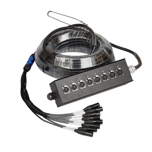 ABCCABLS 8CH Channel XLR DMX Multi-core Snake Audio Cable with Metal Audio Jack Junction Box IP65 Recording Studio Stage 5M-50M