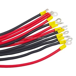 Factory Price Solar Custom Car Marine Flexible Pure Copper Silicone Battery Wire Cable 25mm2 35mm 2 4 6AWG Terminal Assembly Set