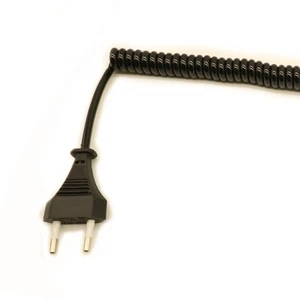 OEM Copper Conductor PE Insulation Multiconductor 2X0.5MM Spring Wire Spiral Cable with EU Plug