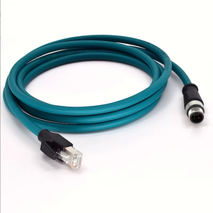 Machine Equipment Connection Cables M12 Industrial Ethernet Cables 4-core RJ45 Network Cables TPE 360 Shielding Waterproof.