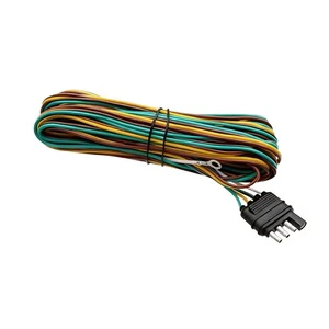 Automobile RV Boat Truck 4 Way Flat Trailer Light Wiring PVC Pure Copper Custom Cable 200mm 4 Pin 5 Wire Trailer Wiring Harness