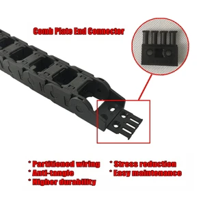 Yodel High Quality 25*38 Guide De Cable Lectrique Hose Protector PA66 Cable Carrier Energy Drag Chain With Comb Connector