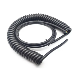 Factory Supply Black Matte Spring Line Multi-core Spiral Slingshot Cable for Internal Electrical Equipment Power Transmission