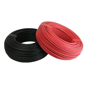 Tin Plated Oxygen Free Copper TUV Certified 2-core Solar Photovoltaic Cable with Red and Black Sheath Wire 6/4/2.5mm 100m/rolls