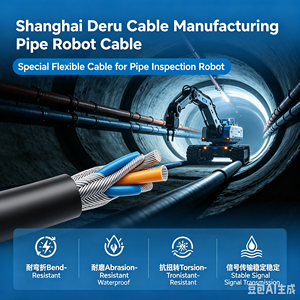 High-Tensile Corrosion-Resistant Industrial Copper Coaxial Cable with PE Insulation for Pipeline and CCTV Robot Applications