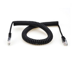 RJ45 Network LAN Cat6e Cable Spring Curly Spiral Cord Coiled Ethernet Patch Cable